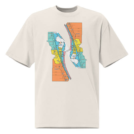 Brevard County Map T-Shirt – Oversized Florida Streetwear Tee - YHB Entertainment